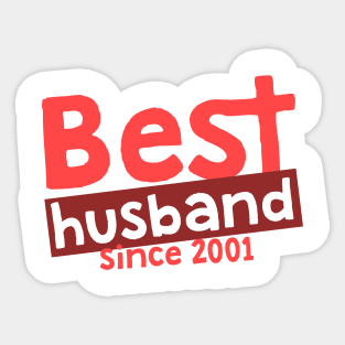 'Best Husband Since 2001' Sweet Wedding Anniversary Gift Sticker